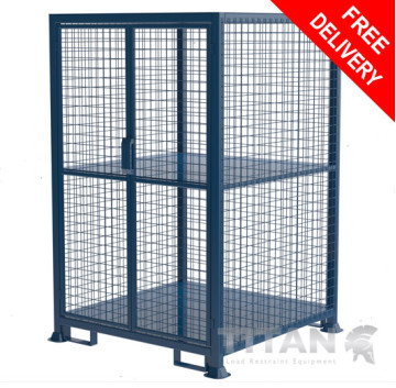 Full Security Pallet Cage Two Tier 1000kg Capacity 