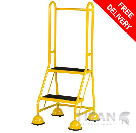 Mobile Safety Steps Twin Handrail 2 Tread