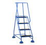 Safety Steps with Platform Guard, Short Handrail, 4 Tread, Working Height 2.52m