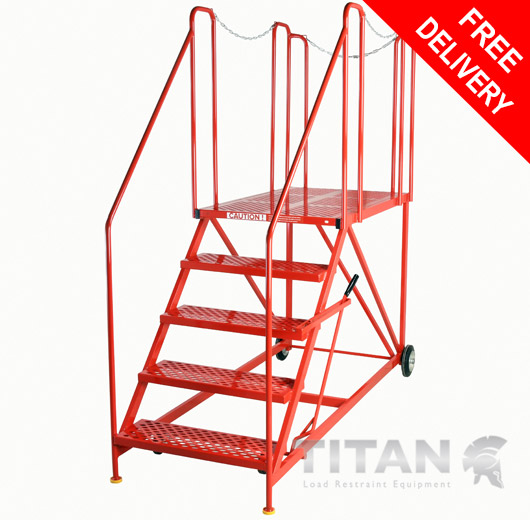 Truck Dock Platform Steps 7 Tread Platform Height 1.61m with Handlock 