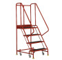 Warehouse Safety Steps with Platform, Handrail, 4 Anti-Slip Treads