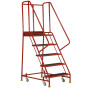 Warehouse Safety Steps with Platform, Handrail, 5 Anti-Slip Treads