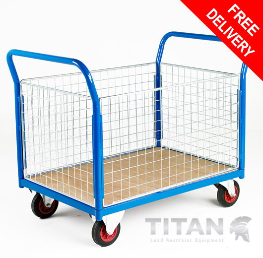 4 Sided Platform Truck Mesh Panels 500kg Capacity