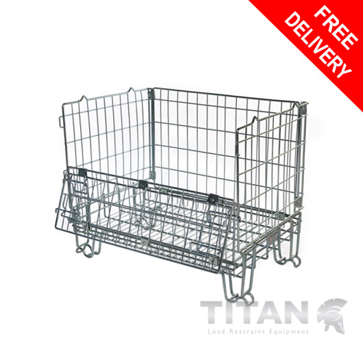 Half Euro Wire Mesh Pallet Cage D600xW800xH670mm