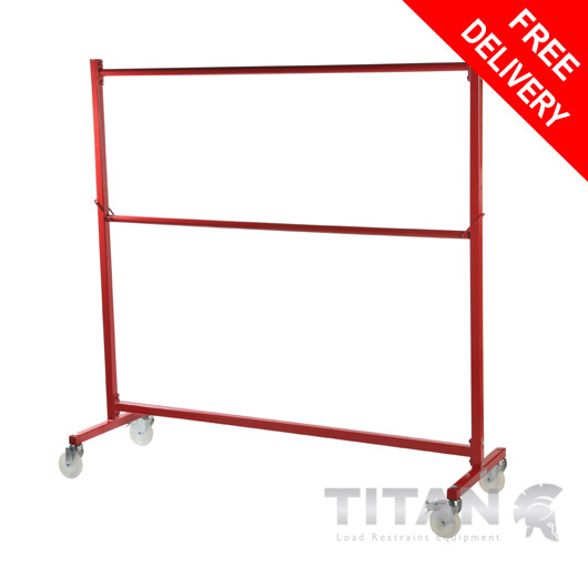 Heavy Duty Garment Rail Trolley (Industrial) Red