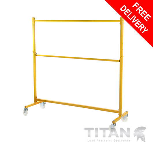 Heavy Duty Garment Rail Trolley (Industrial) Yellow