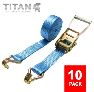 (10 Pack Offer) 5 Tonne Ratchet Straps Claw Hooks 10Metres