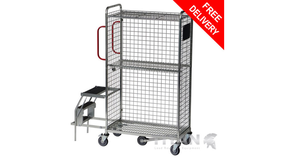 NEW Warehouse Order Picking Trolley with Folding Steps (20.MT9)