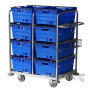 Multi Tier Order Picking Trolley Including 8 x 44L Tote Crates