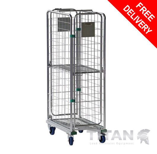 Narrow Aisle 4 Sided Z Frame Roll Container - Nestable