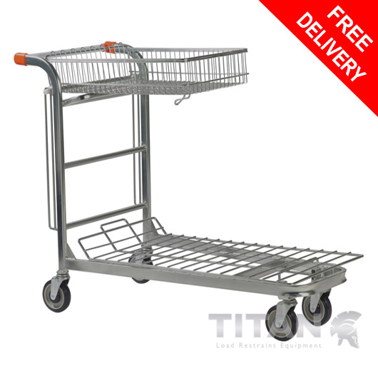 Stock Trolley with Folding Basket – Nestable