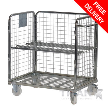 Three Sided Compact Merchandise Picking Trolley (20.MT6) with Shelf