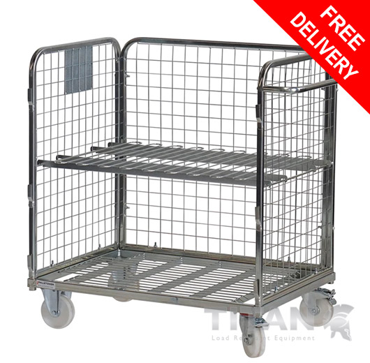 Three Sided Compact Merchandise Picking Trolley (20.MT6) with Shelf