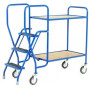 3 Step Tray Trolley - 2 Fixed Plywood Trays 125kg Capacity