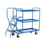 Heavy Duty 3 Step Tray Trolley - Fixed Blue Trays 175kg Capacity