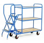  Safety Steps with Three Plywood Tiers, Twin Handrail, 3 Tread, 175kg Capacity