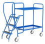 3 Step Tray Trolley - 2 Fixed Blue Trays 125kg Capacity